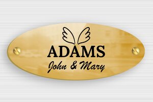 Brass Signs - Engraved brass - poli-noir - screws - en-uk-house-door-sign-brass-007-3-1748963146626