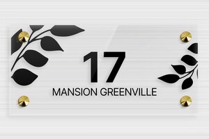 Transparent Acrylic Door Signs - Transparent Plexiglass - transparent - screws-caps - en-uk-house-door-sign-plexi-trans-002-4-1748961450919