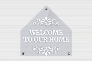 Transparent Acrylic Door Signs - Wooden 'Welcome to Our Home' Door Sign - bleu - screws-caps - en-uk-house-door-sign-plexi-trans-003-1-1748961461853