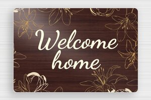 PVC Door Signs - Sign 'Welcome to Our Home with Floral Motif' - noyer-blanc - glue - en-uk-house-door-sign-pvc-004-1-1748961349843 PVC Door Signs - Sign 'Welcome to Our Home with Floral Motif' - noyer-blanc - glue - en-uk-house-door-sign-pvc-004-1-1748961349843