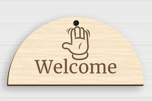 Wood Door Signs - PVC Door Sign 'Welcome' - erable - screws-caps - en-uk-house-door-sign-wood-002-3-1748961056368