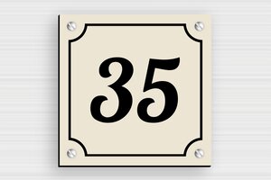 House Number Signs - Engraved PVC - ecru-noir - screws - en-uk-house-number-design-002-1-1748951443180