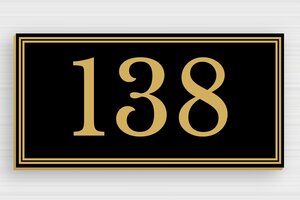House Number Signs - Engraved PVC - noir-or - glue - en-uk-house-number-design-009-1-1748951467943