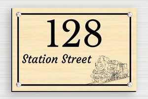 Wood House Number Signs - Engraved PVC - erable-noir - screws - en-uk-house-number-sign-wood-002-1-1748960788472