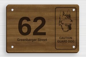 Wood House Number Signs - Engraved Wood - noyer - screws - en-uk-house-number-sign-wood-003-2-1748960832062