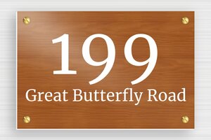 Wood House Number Signs - Engraved PVC - poirier-blanc - screws - en-uk-house-number-sign-wood-004-1-1748960849835