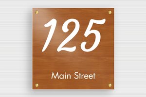 Wood House Number Signs - Engraved PVC - poirier-blanc - screws - en-uk-house-number-sign-wood-004-5-1748960870965