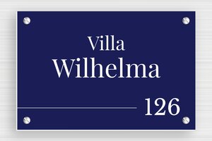 House Signs - Engraved PVC - bleu-marine-blanc - screws - en-uk-house-villa-sign-018-1-1748951224577