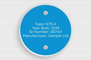 Round Signs - Engraved PVC - bleu-ciel-blanc - holes-only - en-uk-identification-sign-003-5-1748955558417