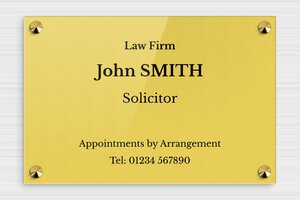 Law Office Signs - Engraved Plexiglass - or-clair-noir - screws-caps - en-uk-law-firm-001-5-1748950197127