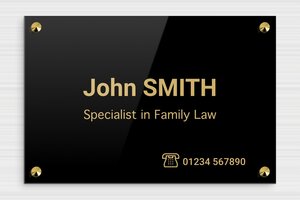 Law Office Signs - Engraved Plexiglass - noir-or - screws-caps - en-uk-lawyer-002-0-1748950291756
