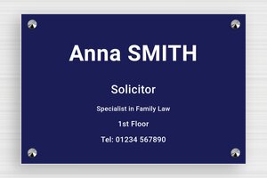 Law Office Signs - Engraved PVC - bleu-marine-blanc - screws-caps - en-uk-lawyer-child-003-5-1748950244520