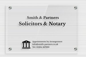Law Office Signs - Transparent Plexiglass - transparent - screws-spacer - en-uk-lawyer-notary-008-4-1748950301704