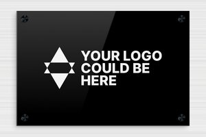 Business Signs with Logo - Engraved Plexiglass - noir-blanc - screws-caps - en-uk-logo-001-1-1748950580318