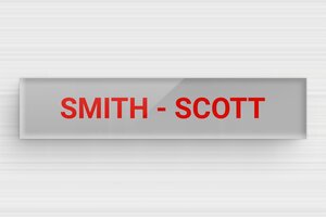 Acrylic Post Box Signs - Engraved Plexiglass - gris-rouge - magnetic - en-uk-mailbox-sign-acrylic-001-5-1748960140631