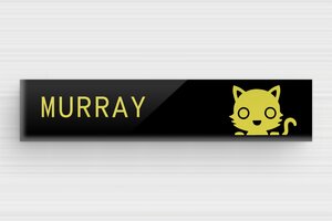 Acrylic Post Box Signs - Engraved Plexiglass - noir-jaune - none - en-uk-mailbox-sign-acrylic-002-2-1748960148090