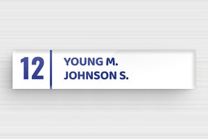 Acrylic Post Box Signs - Engraved Plexiglass - blanc-bleu - glue - en-uk-mailbox-sign-acrylic-002-4-1748960156858