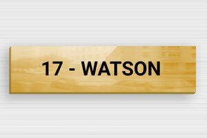 Brass Doorbell Signs - Printed brass - poli-noir - glue - en-uk-mailbox-sign-brass-004-3-1748960118544