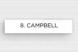 Acrylic Post Box Signs - Engraved Plexiglass - blanc-noir - glue - en-uk-mailbox-sign-plexiglass-011-7-1748961930831