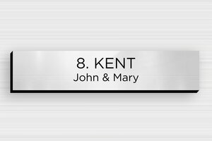 Self-adhesive Post Box Signs - Engraved PVC - gris-brillant-noir - glue - en-uk-mailbox-sign-pvc-011-11-1748961875755