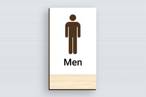 Toilet Signs for Doors - Wooden Restroom Sign for Men - erable - glue - en-uk-mens-restroom-sign-026-1-1748952911139