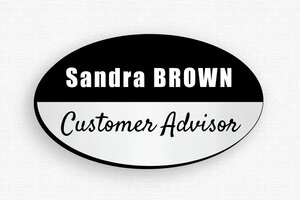 Magnetic Name Badges - Badge Printed PVC - gris-brosse-noir - badge - en-uk-name-plate-017-3-1748953286115