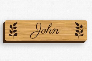 Magnetic Name Badges - Badge Printed Wood - bambou - badge - en-uk-name-plate-023-3-1748962852291