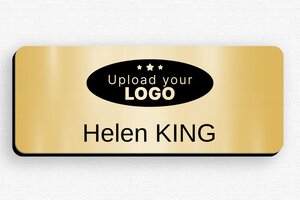 Magnetic Name Badges - Badge Printed PVC - or-brosse-noir - badge - en-uk-name-plate-026-3-1748962862530