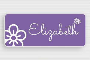Children's Door Signs - Engraved PVC - mauve-blanc - glue - en-uk-name-sign-007-0-1748952756219