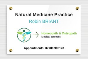 Naturopath Business Signs - Printed Plexiglass - custom - screws-caps - en-uk-natural-healing-practice-002-1-1748950446013