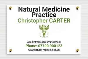 Naturopath Business Signs - Printed Plexiglass - custom - screws-caps - en-uk-natural-healing-practice-005-1-1748950475739