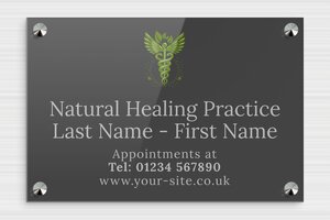 Naturopath Business Signs - Printed Plexiglass - custom - screws-caps - en-uk-natural-healing-practice-007-4-1748950541464