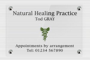 Naturopath Business Signs - Transparent Plexiglass - transparent - screws-caps - en-uk-natural-healing-practice-008-4-1748950435676