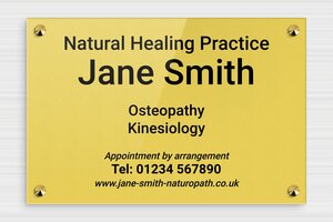 Naturopath Business Signs - Engraved Plexiglass - or-clair-noir - screws-caps - en-uk-natural-healing-practice-pvc-5-1748950370137