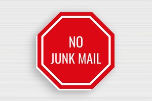 No Junk Mail Signs - Octagonal 'No Junk Mail' Sign - rouge-blanc - glue - en-uk-no-advertising-004-3-1748950997437