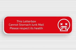 No Junk Mail Signs - Humorous 'No Junk Mail' Sign - rouge-blanc - glue - en-uk-no-advertising-thank-you-001-3-1748951032005