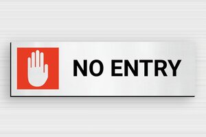Office Door Signs - Sign 'No Entry' - gris-brosse-noir - glue - en-uk-no-entry-013-1-1748949805750
