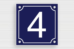 House Number Signs - Engraved PVC - bleu-marine-blanc - screws - en-uk-number-design-001-1-1748951403108