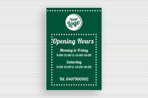 Open Hours Signs - Engraved PVC - vert-sapin-blanc - glue - en-uk-opening-hours-sign-003-5-1748946409455 Open Hours Signs - Engraved PVC - vert-sapin-blanc - glue - en-uk-opening-hours-sign-003-5-1748946409455