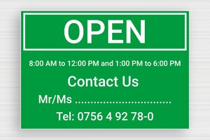 Open Hours Signs - Engraved PVC - vert-blanc - none - en-uk-opening-time-sign-business-003-5-1748946601899 Open Hours Signs - Engraved PVC - vert-blanc - none - en-uk-opening-time-sign-business-003-5-1748946601899