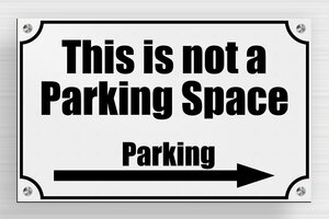 Parking Signs - Sign 'Not a Parking Space' - gris-noir - screws-spacer - en-uk-parking-005-2-1748954104177 Parking Signs - Sign 'Not a Parking Space' - gris-noir - screws-spacer - en-uk-parking-005-2-1748954104177