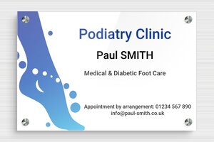 Company Signs - Printed Plexiglass - custom - screws-spacer - en-uk-podiatry-sign-1-1748953860654