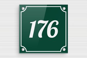 House Signs - Engraved Plexiglass - vert-blanc - screws - en-uk-ppro-number-002-0-1748951256633