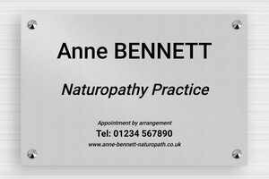 Aluminium Business Signs - Printed Aluminium - anodise-noir - screws-caps - en-uk-practice-sign-aluminum-001-1-1748956609087