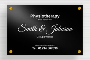 Aluminium Business Signs - Printed Aluminium - noir-blanc - screws-spacer - en-uk-practice-sign-aluminum-002-4-1748956686890