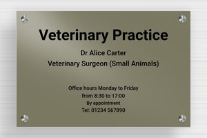 Aluminium Business Signs - Printed Aluminium - taupe-blanc - screws-spacer - en-uk-practice-sign-aluminum-003-1-1748956723647