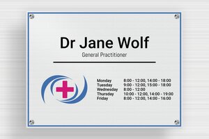 Business Signs with Logo - Printed Aluminium - brosse-noir - screws-spacer - en-uk-practice-sign-aluminum-007-3-1748963543695