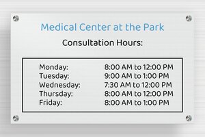 Aluminium Business Signs - Printed Aluminium - brosse-noir - screws-spacer - en-uk-practice-sign-aluminum-009-3-1748963558044