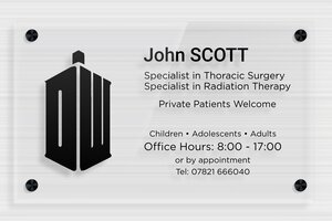 Transparent Acrylic Business Signs - Transparent Plexiglass - transparent - screws-spacer - en-uk-practice-sign-plexi-trans-002-1-1748958050287