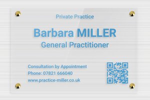 Transparent Acrylic Business Signs - Transparent Plexiglass - transparent - screws-caps - en-uk-practice-sign-plexi-trans-002-5-1748958104375